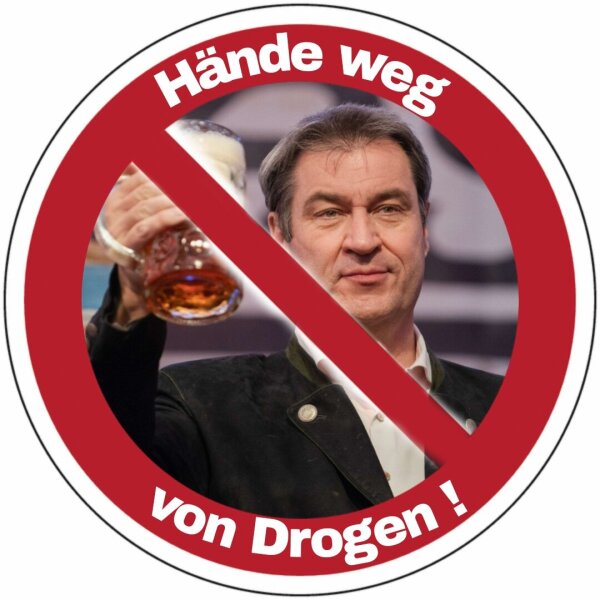 Hände weg von Drogen Sticker - 25 Stk.