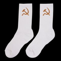 Hammer&Sichel Socken weiß (bestickt) 43-46