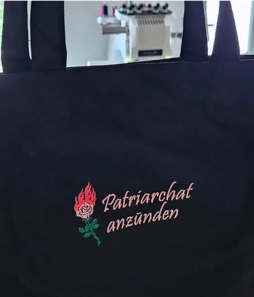 Patriarchat anzünden Fairtrade Stoffbeutel